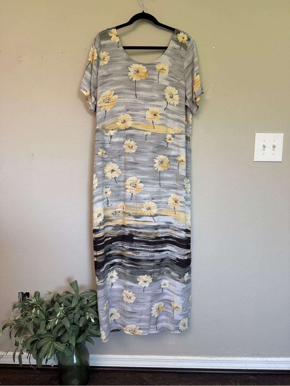 Jams World vintage Coal Flower Short Sleeved maxi dress XL